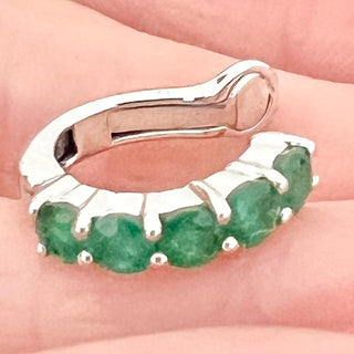 NWOT Flavia Vetarasso Custom Ear Cuff White Gold And Colombian Emeralds Women's