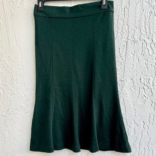 Diane Von Furstenberg Pull On Flared Midi Skirt Dark Green Women's Size US 6