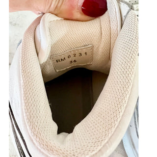 Celine CT-01 Z Leather Trainer High Top Sneakers Optic White Women's Size 36/5.5