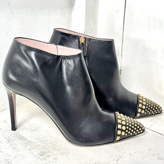 Gucci Coline Leather Studded Pointed Stilettos Ankle Boots Black Women's 40 / 9