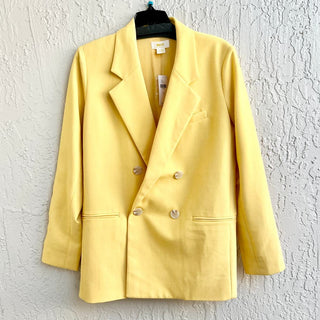 NWT Maeve Long Sleeve Notch Lapel Double-Breasted Blazer Yellow Womens Size US 2