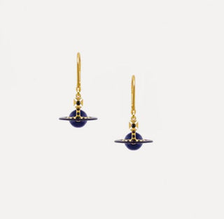 NWB Vivienne Westwood Petite Original Orb Earrings Dark Purple Women's One Size