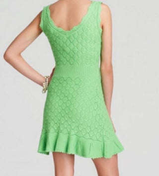 Lilly Pulitzer Villa Mermaid Crochet Sweater Mini Dress Green Women's Size Small