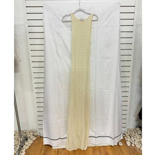 L'Academie by Marianna Amary Sleeveless Crochet Maxi Dress Cream Women's Size M