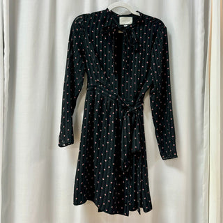 Alexis Leila Polka Dot Long Sleeve Tie Neck Mini Dress Rio Print Women's Size L