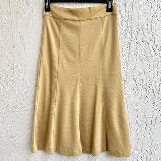 NWT Diane Von Furstenberg 100% Wool Gail Pull On Midi Skirt Camel Women's Size 6