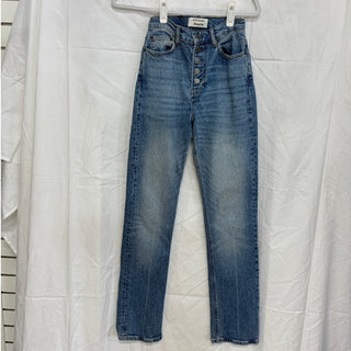 Reformation Liza High Rise Button Fly Denim Straight Jeans Malta Wash Women's 25