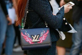 Louis Vuitton Blue Nuit Epi Leather Sequin Flames Twist MM Bag Limited Edition