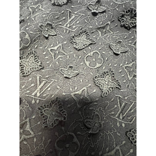 Louis Vuitton Monogram Embroidered Short Sleeve Shift Mini Dress Black Women's 4