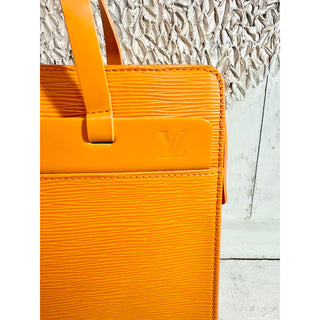 Louis Vuitton Croisette Epi Leather GM Office Shoulder Handbag Orange