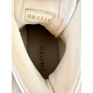Celine CT-01 Z Leather Trainer High Top Sneakers Optic White Women's Size 36/5.5