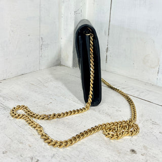 YSL Yves Saint Laurent Cassandre Leather Envelope Crossbody Bag With Chain Strap