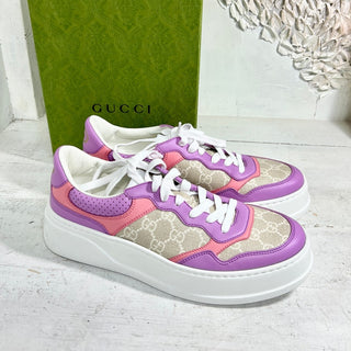 NWT Gucci GG Low Top Chunky Platform Sneakers Purple/White Women's Size 41/10.5
