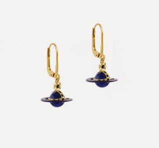 NWB Vivienne Westwood Petite Original Orb Earrings Dark Purple Women's One Size