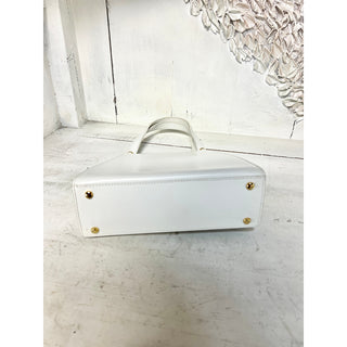 CELINE Gancini Leather Crossbody Shoulder Handbag White with Dust Bag