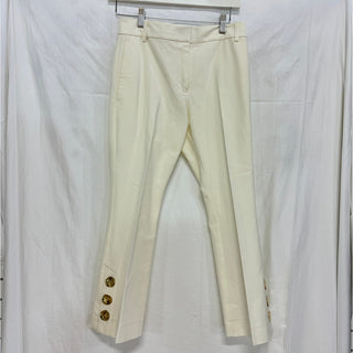 Derek Lam 10 Crosby Cropped Flare Pants With Button Hem White Women's Size US 2