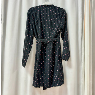 Alexis Leila Polka Dot Long Sleeve Tie Neck Mini Dress Rio Print Women's Size L