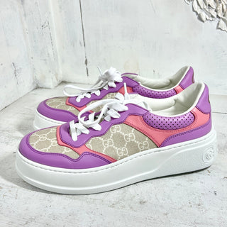 NWT Gucci GG Low Top Chunky Platform Sneakers Purple/White Women's Size 41/10.5