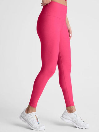 NWT Beyond Yoga Spacedye Leisure High Rise Midi Legging Pink Heather Women's XS