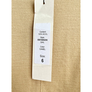 NWT Diane Von Furstenberg 100% Wool Gail Pull On Midi Skirt Camel Women's Size 6