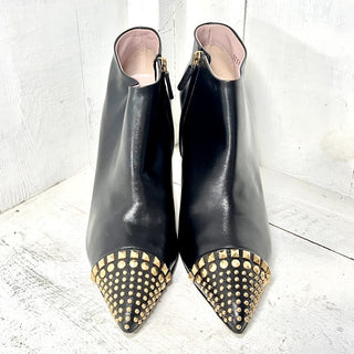 Gucci Coline Leather Studded Pointed Stilettos Ankle Boots Black Women's 40 / 9