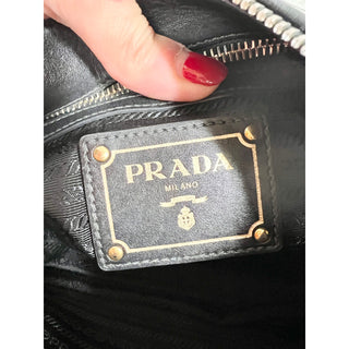 Prada Milano Tessuto Adjustable Single Strap Shoulder Handbag Black