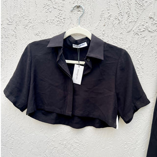 NWT Nonchalant Label Caja Crop Top & Fabi Pants Set of 2 Black Women's Size XS
