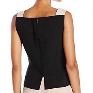 BCBGMAXAZRIA Sleeveless Square Neck Marley Top Blouse Black Women's Size Small