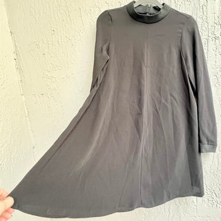 Zara Long Sleeve Ribbed High Neck Tunic Mini Dress Black Women's Size Small