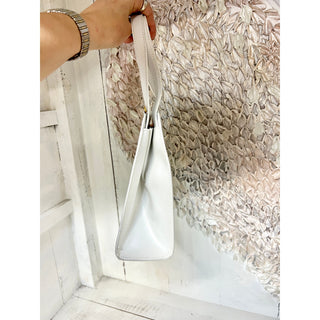 CELINE Gancini Leather Crossbody Shoulder Handbag White with Dust Bag