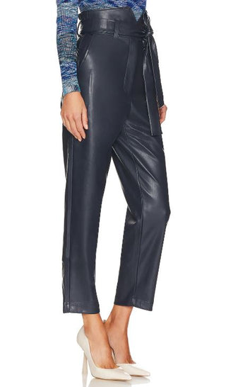 NWT Bardot Debbie Vegan Faux Leather Ultra High Rise Pants Black Women's 4
