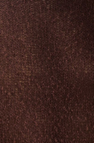 Boa Crochet Knit Plunging V-Neck Cami Maxi Dress Carob Brown Women's Size XS