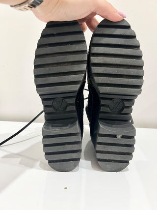 Louis Vuitton Suede Calfskin Monogram Laureate Platform Desert Boots 37/US 6.5