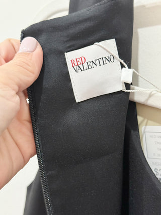 RED Valentino Sleeveless Shift Mini Dress with Ruffle Black Women's IT 38 / US 0