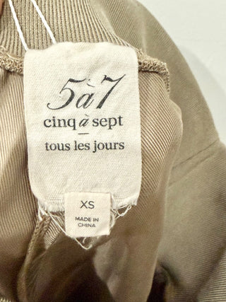 Cinq à Sept Giles Satin Cargo High Rise Jogger Pants Olive Brown Women's XS