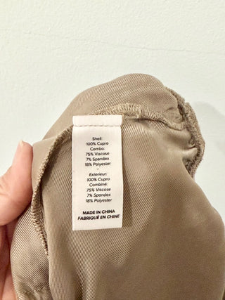 Cinq à Sept Giles Satin Cargo High Rise Jogger Pants Olive Brown Women's XS
