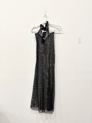NWT Amarelle Swimwear Naomi Halter Long Cover-Up Dress Black Women's One Size