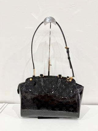 Louis Vuitton Monogram Vernis Leather Brea MM Shoulder Bag Black Women's
