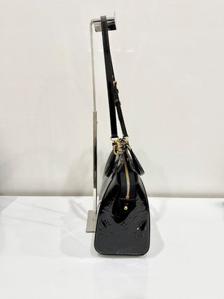Louis Vuitton Monogram Vernis Leather Brea MM Shoulder Bag Black Women's