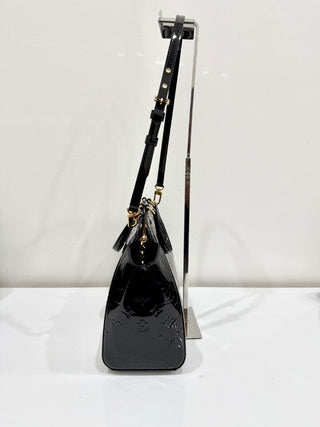 Louis Vuitton Monogram Vernis Leather Brea MM Shoulder Bag Black Women's
