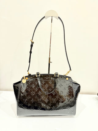 Louis Vuitton Monogram Vernis Leather Brea MM Shoulder Bag Black Women's