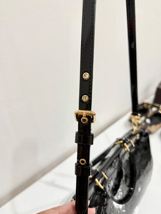 Louis Vuitton Monogram Vernis Leather Brea MM Shoulder Bag Black Women's