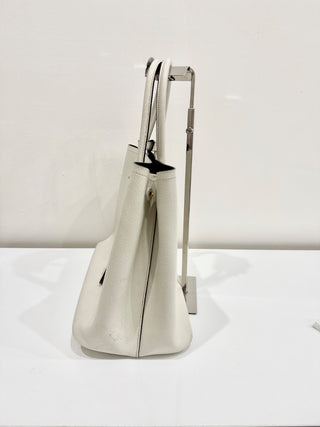 Prada Double Saffiano Leather Shoulder Bag White Women's Medium
