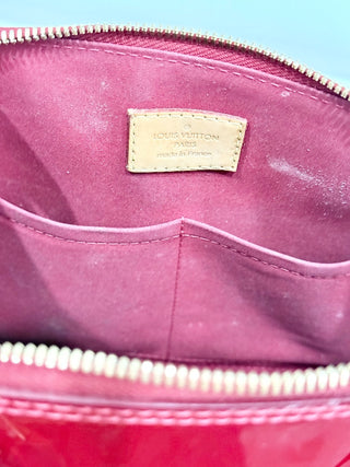 Louis Vuitton Pomme D’amour Monogram Vernis Alma MM Satchel Bag Fiery Red