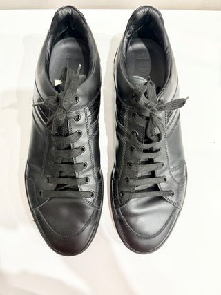 Dior Homme Matte Calfskin Patent Leather Sneaker Shoes Black Men's Size 45