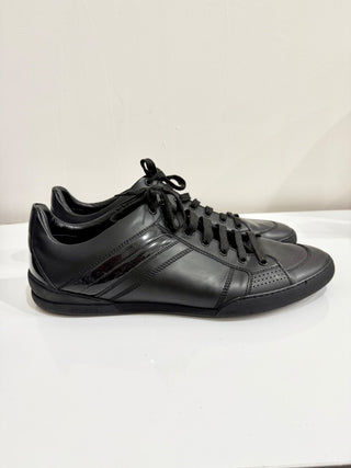 Dior Homme Matte Calfskin Patent Leather Sneaker Shoes Black Men's Size 45