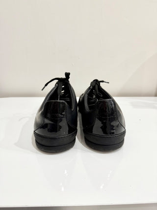 Dior Homme Matte Calfskin Patent Leather Sneaker Shoes Black Men's Size 45