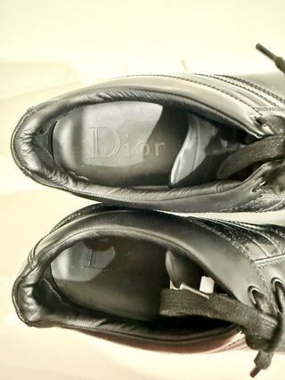 Dior Homme Matte Calfskin Patent Leather Sneaker Shoes Black Men's Size 45