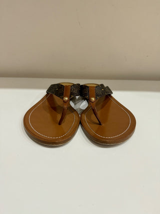 Louis Vuitton Monogram Canvas Sunny Flat Thong Sandals Cacao Brown Women's 40