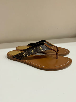 Louis Vuitton Monogram Canvas Sunny Flat Thong Sandals Cacao Brown Women's 40